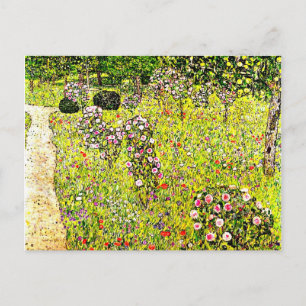 Cartão Postal Klimt - Jardim de Frutas com Rosas, arte de Gustav