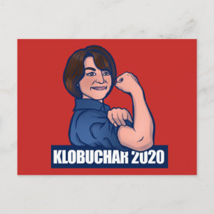 Cartão Postal Klobuchar 2020 Rosie O Riveter Parody Democrat