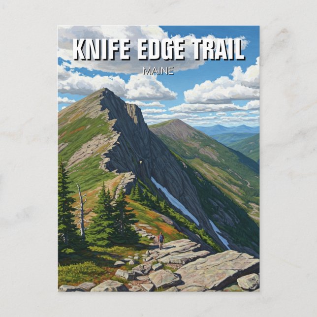 Cartão Postal Knife Edge Trail Katahdin Maine (Frente)