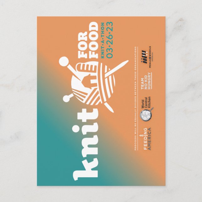 Cartão Postal Knit para Cartão-postal de Comida (Frente)