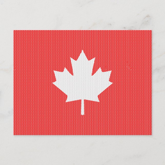Cartão Postal Knit Style Maple Leaf Knitting Motif (Frente)