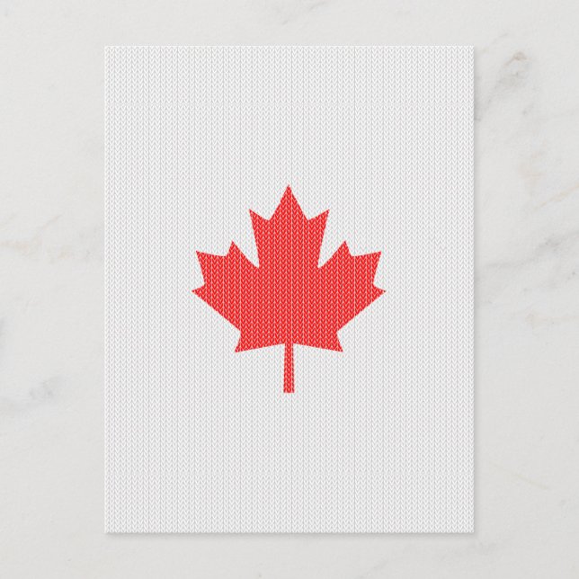Cartão Postal Knit Style Maple Leaf Knitting Motif (Frente)