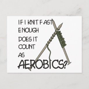 Cartão Postal Knitting Aerobics