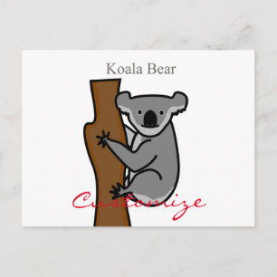 Cartão Postal Koala Bear Subindo Árvore Troço_Cove