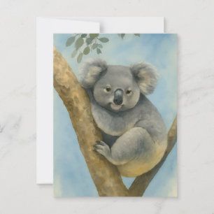 Cartão Postal Koala Calm - Watercolor Willife