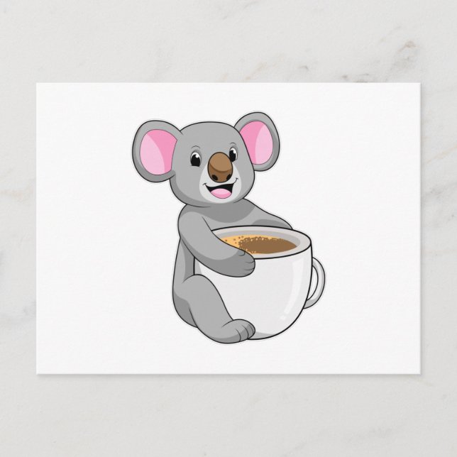 Cartão Postal Koala com Taça do Café (Frente)