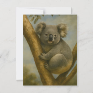Cartão Postal Koala em Luz Silenciosa