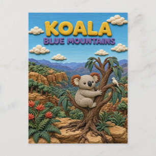 Cartão Postal Koala Montanhas Azuis Moderno KlayKoo