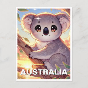 Cartão Postal Koala na árvore Viagem da Austrália