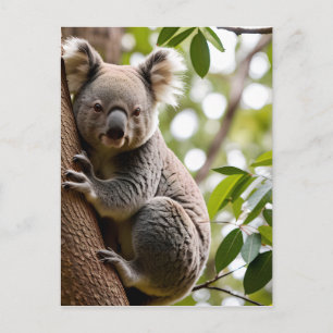Cartão Postal Koala subindo uma árvore