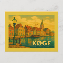 Cartão Postal Køge Dinamarca Cidade Velha