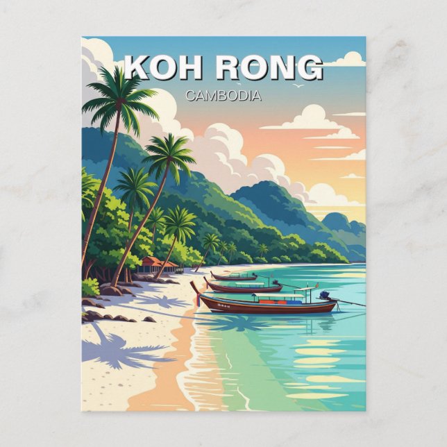 Cartão Postal Koh Rong Camboja Viagem (Frente)