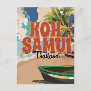 Cartão Postal Koh Samui, Viagens vintage da Tailândia