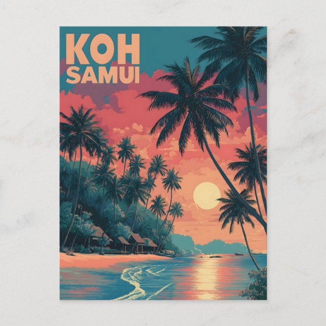 Cartão Postal Koh Samui vintage  (Frente)
