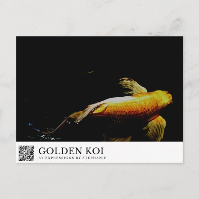 Cartão Postal Koi Dourado (Frente)