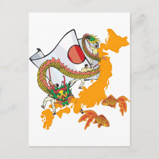 Cartão Postal Koi Dragon