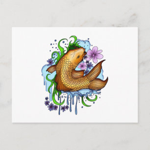 Cartão Postal Koi Fish