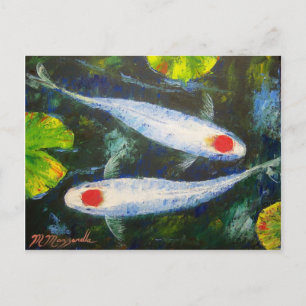 Cartão Postal Koi Fish Tancho Kohaku