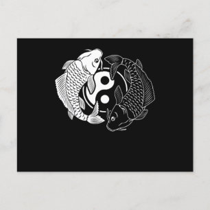 Cartão Postal Koi Fish Vintage Retro Funny Japonês Fish Carp