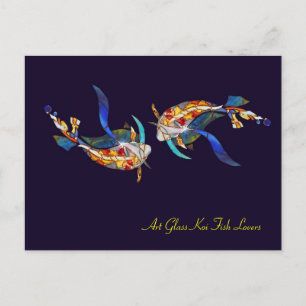 Cartão Postal Koi Lovers Wedding Modern Postcard