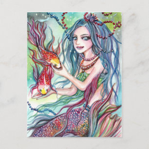Cartão Postal Koi Mermaid Princess