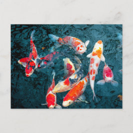 Cartão Postal Koi na lagoa de Sensō-ji