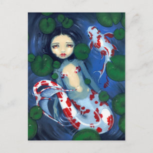 Cartão postal "Koi Pond Mermaid"