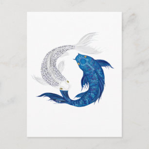 Cartão Postal Koi Regal Blue Ghost prata