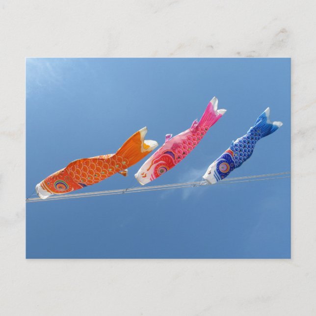 Cartão Postal Koinobori (carp stream): Japão (Frente)