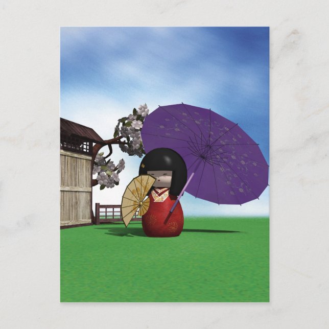 Cartão Postal Kokeshi Doll (Frente)