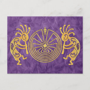 Cartão Postal KOKOPELLI / MAN IN MAZE gold + suas ideias
