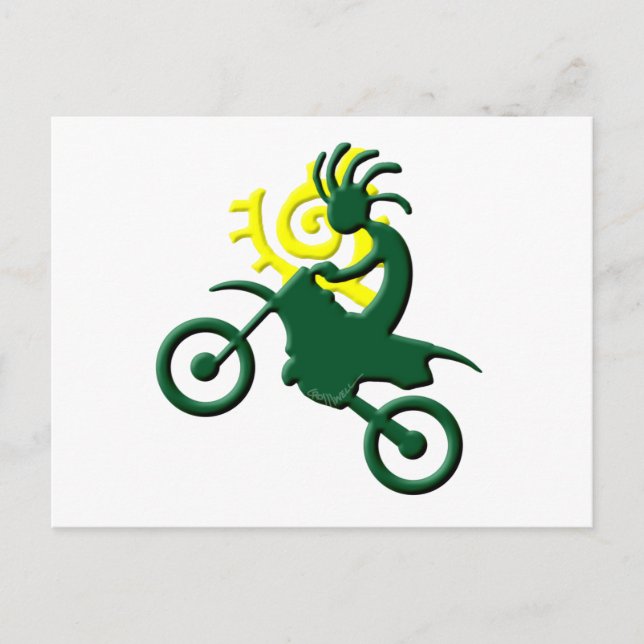 Cartão Postal Kokopelli Native American Dirt Bike (Frente)