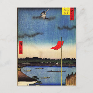 Cartão Postal Komakata Salão e ponte de Azuma (駒形堂吾嬬