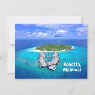 Cartão Postal Konotta, Maldives Beauful Resort na Ilha