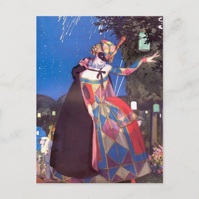 Cartão Postal Konstantin Somov- Columbine's Little Tongue (Frente)