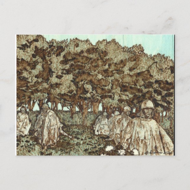 Cartão Postal Korean War Memorial Postcard (Frente)