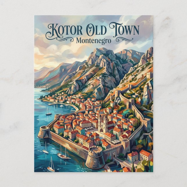 Cartão Postal Kotor Cidade Velha Montenegro (Frente)