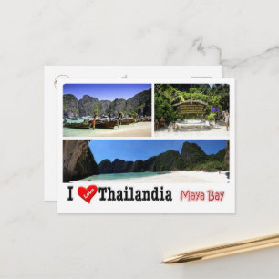Cartão Postal Krabi - Maya Bay - Tailândia - I Love -