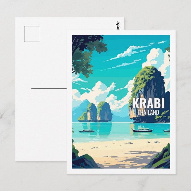 Cartão Postal Krabi Tailândia Famosos Viagem Locais (Frente/Verso)
