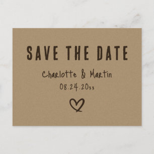 Cartão Postal Kraft Paper Rustic Country Weding Date