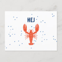 Kräftskiva Hej Olá Cartão-postal sueco
