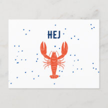 Kräftskiva Hej Olá Cartão-postal sueco