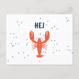 Cartão Postal Kräftskiva Hej Olá Cartão-postal sueco
