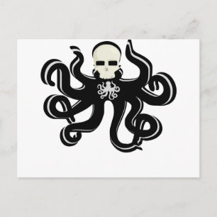 CARTÃO POSTAL KRAKEN SKULL TATTOART IMPRESSÃO
