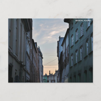 Cartão Postal Krakow Old Town, com texto na cidade