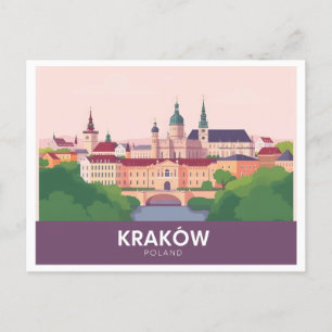 Cartão Postal Kraków Polônia Pastel Viagem - Castelo de Wawel