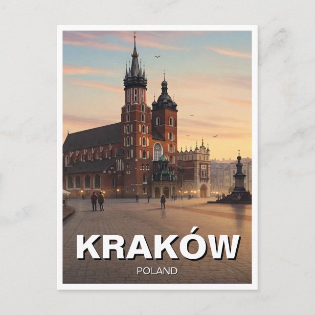 Cartão Postal Krakow Polônia Viagem (Frente)