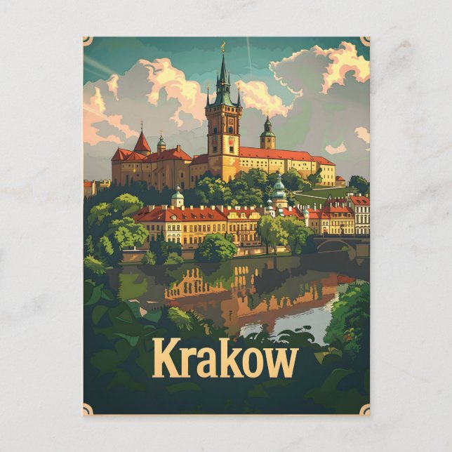 Cartão Postal Krakow Vintage (Frente)