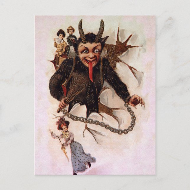 Cartão Postal Krampus Breaking Through (Frente)