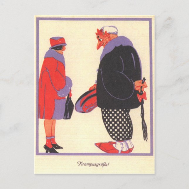 Cartão Postal Krampus & Date (Frente)